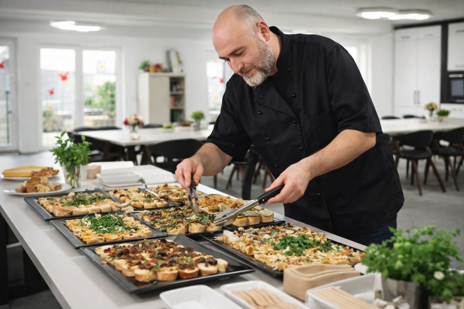 Fingerfood-Buffet für den Empfang bei einer Weihnachtsfeier in Seligenstadt.